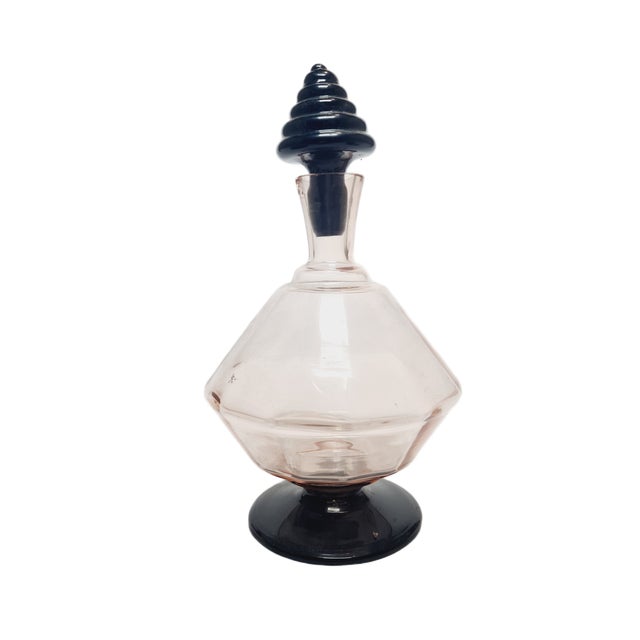 Black Art Deco Carafe from Hortensja Glassworks, Poland, 1930s For Sale - Image 8 of 8