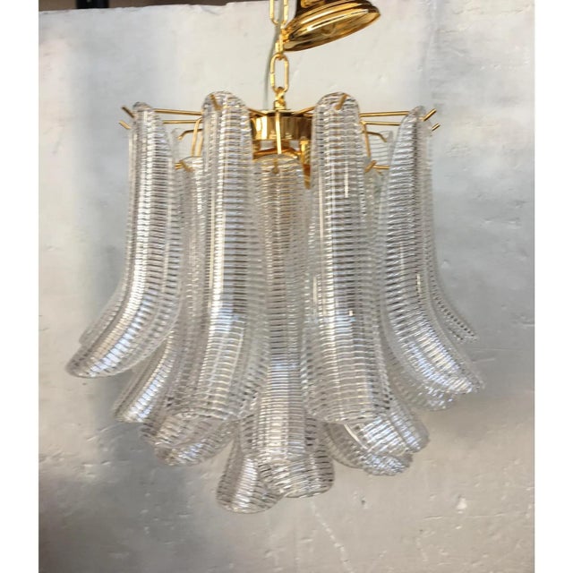 Sculptural Pair of Mazzega Style Murano Glass Selle Chandeliers Lot of 2 For Sale - Image 4 of 10