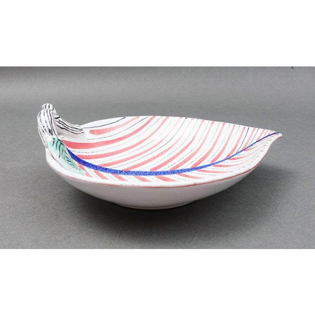 Mid 20th Century Mid 20th Century Stig Lindberg Gustavsberg Sweden Leaf Art Pottery Bowl Dish For Sale - Image 5 of 12