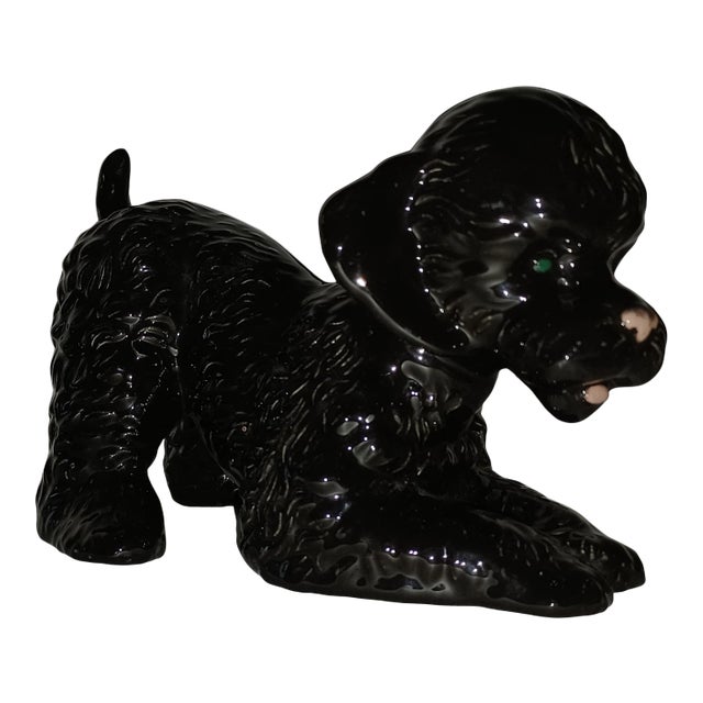 Vintage Ceramic Dog Statue Signed Mary M For Sale