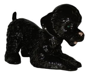 Vintage Ceramic Dog Statue Signed Mary M