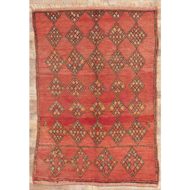 Textile Vintage Red Boujad Moroccan Rug - 05'10 X 08'05 For Sale - Image 7 of 10