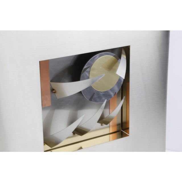 Curtis Jere Vintage Modern Stainless Steel Abstract Wall Sculpture 16” X 16” Curtis Jere Style For Sale - Image 4 of 10