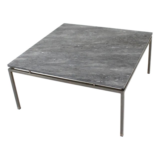 Vintage Coffee Table in Chrome and Marble For Sale