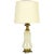 Crackle Glazed White Ceramic & Brass Regency Table Lamp. For Sale