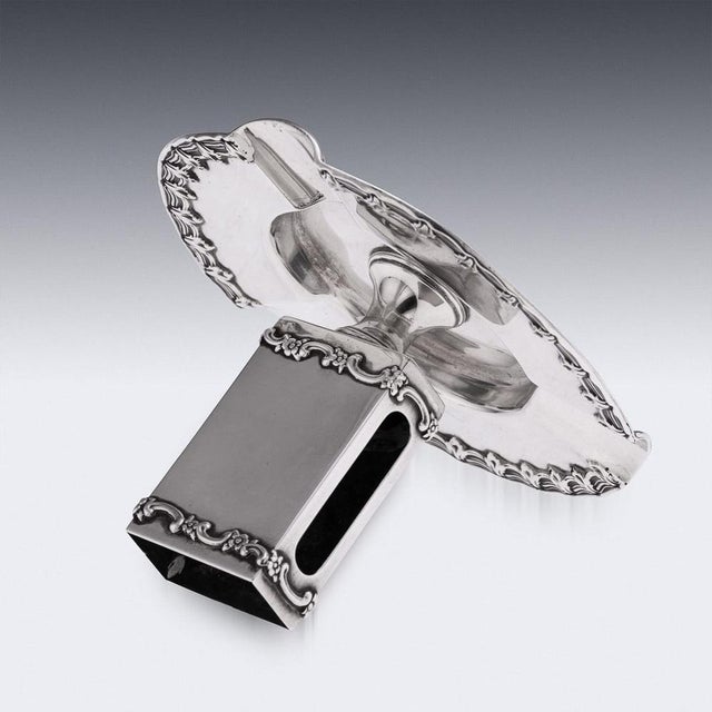 Antique American Silver Ashtray and Match Box Holder by Tiffany & Co, 1890s For Sale - Image 6 of 13