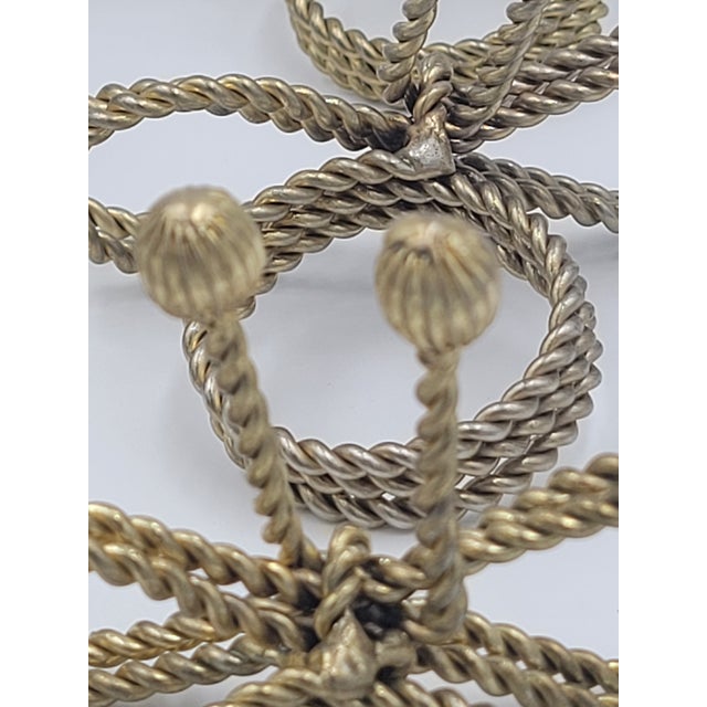 Late 20th Century Hollywood Regency Gold-Tone Metal Rope Bow Napkin Rings - Set of 8 For Sale - Image 12 of 12