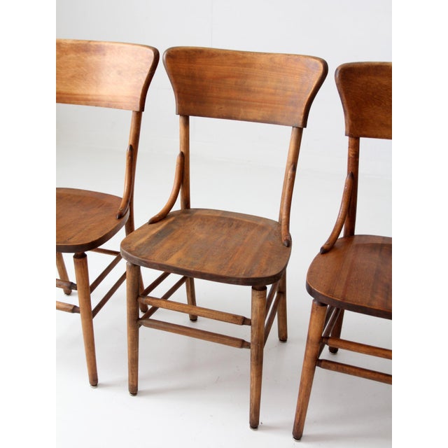 Antique Crocker Bentwood Dining Chairs Set 4 For Sale - Image 14 of 16