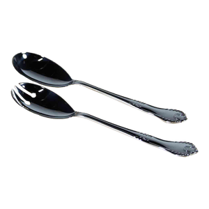 1980s Silver Pair Salad Servers, Chesterfield.