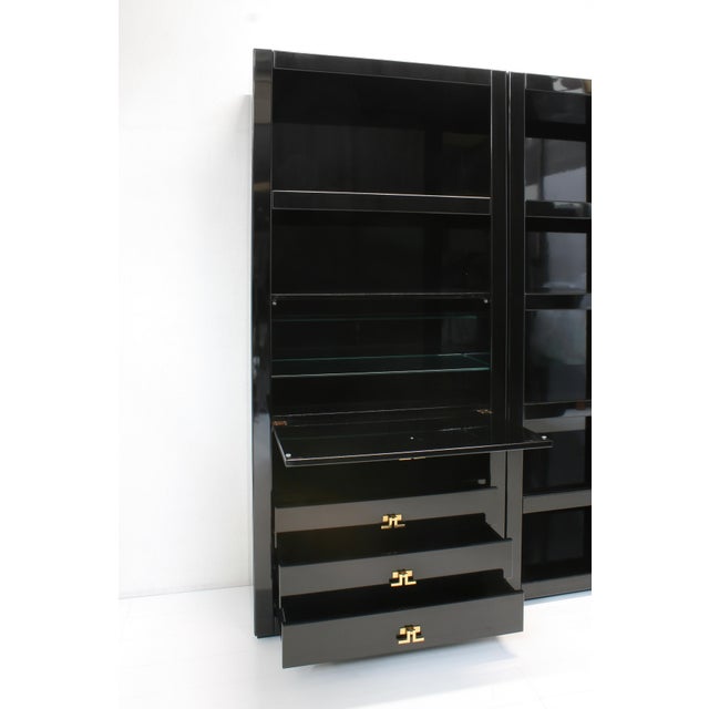 1970s High Gloss Wall Cabinet with Bar by Guy Lefevre for Maison Jansen, 1970s, Set of 3 For Sale - Image 5 of 18