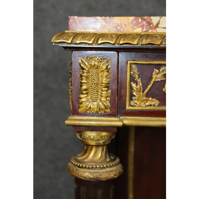 Exceptional 19th Century French Louis XVI Style Marble-Top Console Table With Ormolu Accents For Sale - Image 12 of 18