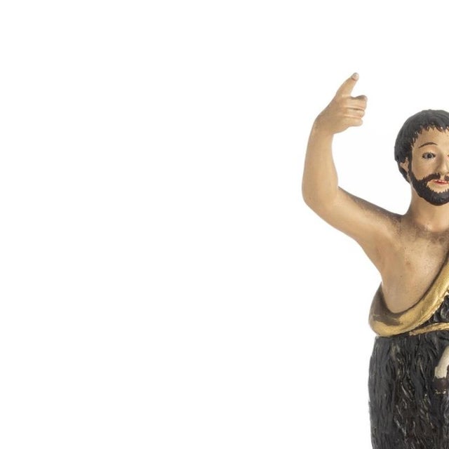 Sacred Art - Saint John the Baptist - 19th Century. Portuguese sculpture, 19th century, in polychrome and gilded...