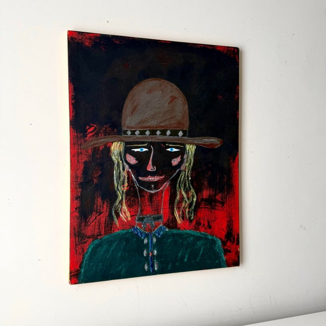 Contemporary Cowgirl Americana Oil Painting For Sale - Image 3 of 8