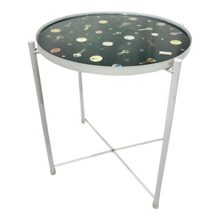 Horological Assemblage Side Table — Vintage Watch Faces & Keys in Resin For Sale