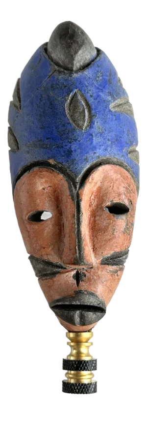 African Mask Lamp Finial