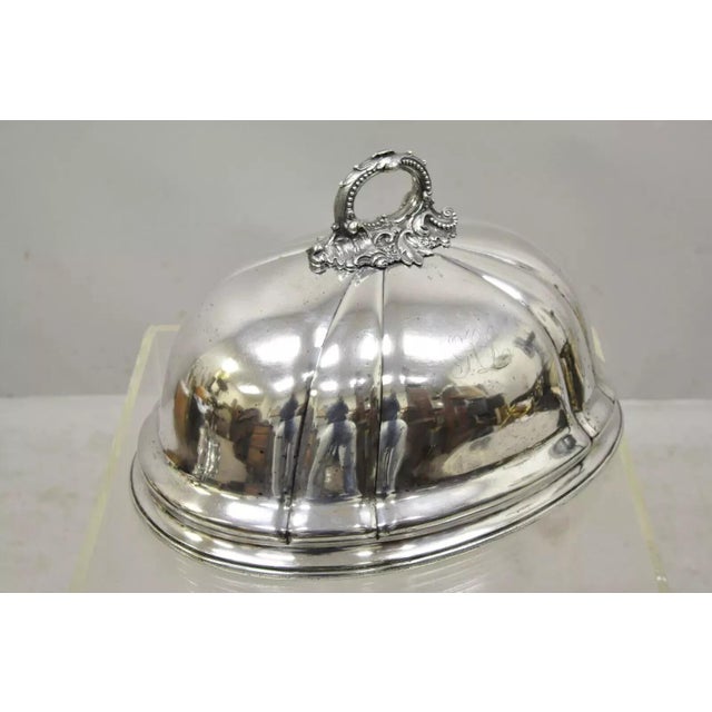 James Dixon & Sons Sheffield England Silverplate 16" Meat Dish Serving Dome Lid. Item features signature and hallmarks,...