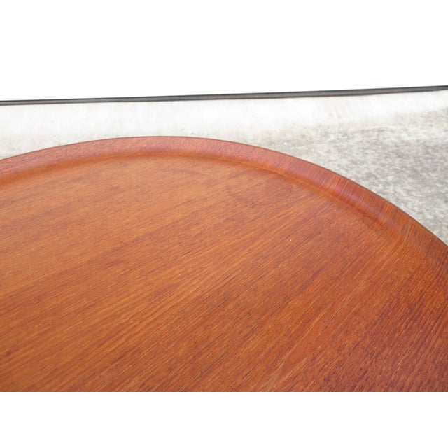 Vintage Mid Century Fritz Hansen Teak Tray Side Table Folding Danish Modern Stand For Sale - Image 9 of 13