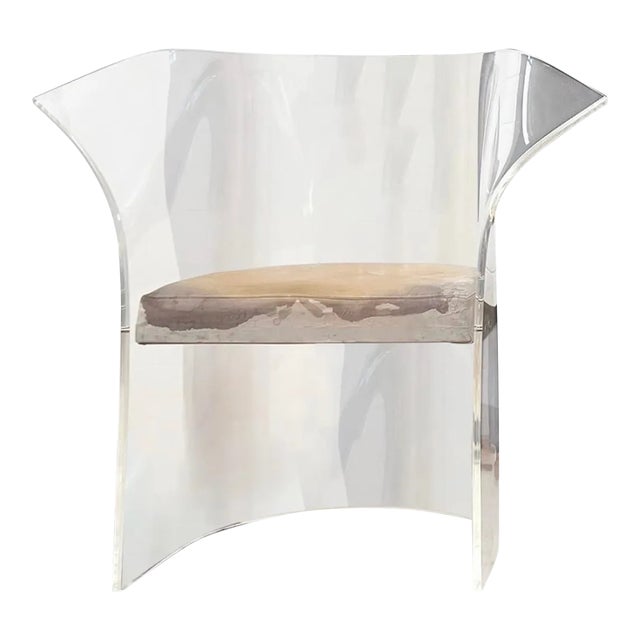 Vintage 1970s Acrylic Glass Armchair Attributed to Vladimir Kagan For Sale