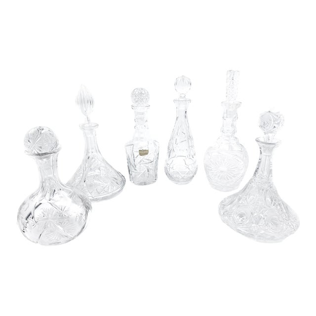 Vintage MidCentury Lead Crystal Decanters, Hand Cut in West Germany