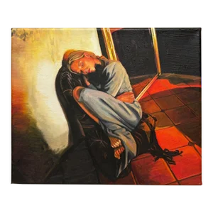 Original Piot Brehmer 'woman Sleeping' Contemporary German Realism Oil Painting