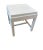 Nice white square shaped side/end table. Has been repainted white and distressed.