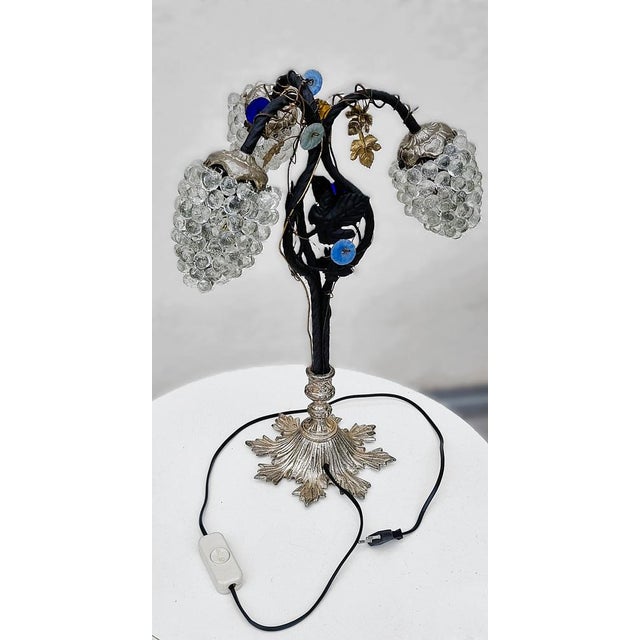 Vintage Murano Glass Grape Table Lamp, 1975 For Sale - Image 10 of 17