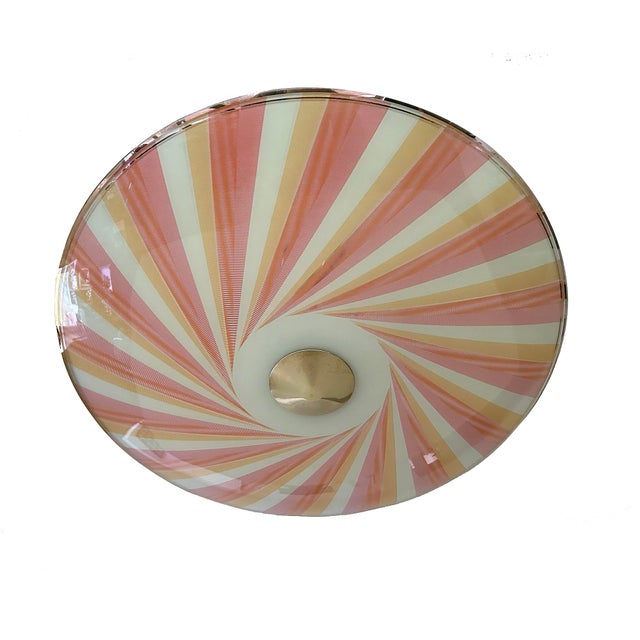 Orange Large Mid-Century Modern Glass Pendant Light, 1970s For Sale - Image 8 of 18