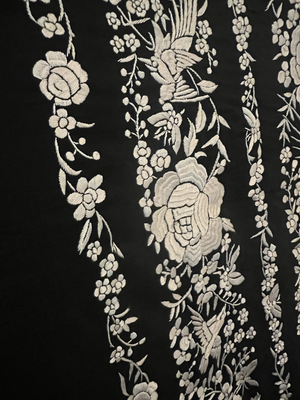 Antique Embroidered Piano Shawl/ Table Cloth