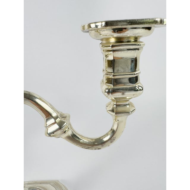Pair of Vintage BMF Silver-Plated Three-Arm Candelabra, West Germany, Circa 1960s For Sale - Image 11 of 18