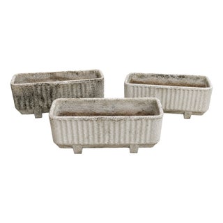 Large Rectangular Stone Planters, 1960s, Set of 3 For Sale