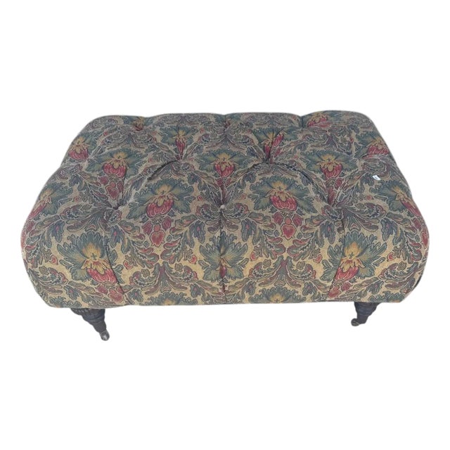 Late 20th Century Tufted Upholstered Ottoman For Sale