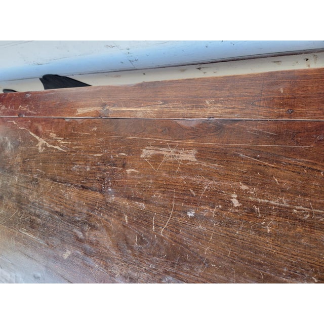 1980s Rustic Solid Wood Dining Table For Sale - Image 17 of 18