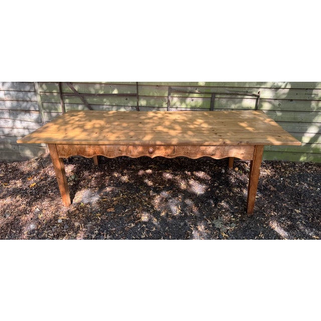 Large Farmhouse Dining Table in Pine, 1955 For Sale - Image 12 of 12