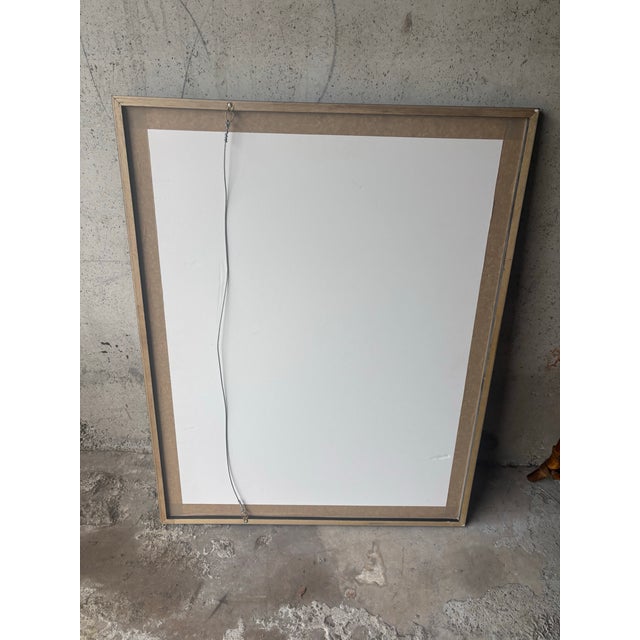 Beige Large Vintage Abstract Watercolor - Mid-Century Modern Framed Art, Signed For Sale - Image 8 of 8