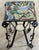 Italian Mid-Century Wrought Iron Mosaic Glass Side Table, 1960s For Sale - Image 4 of 9