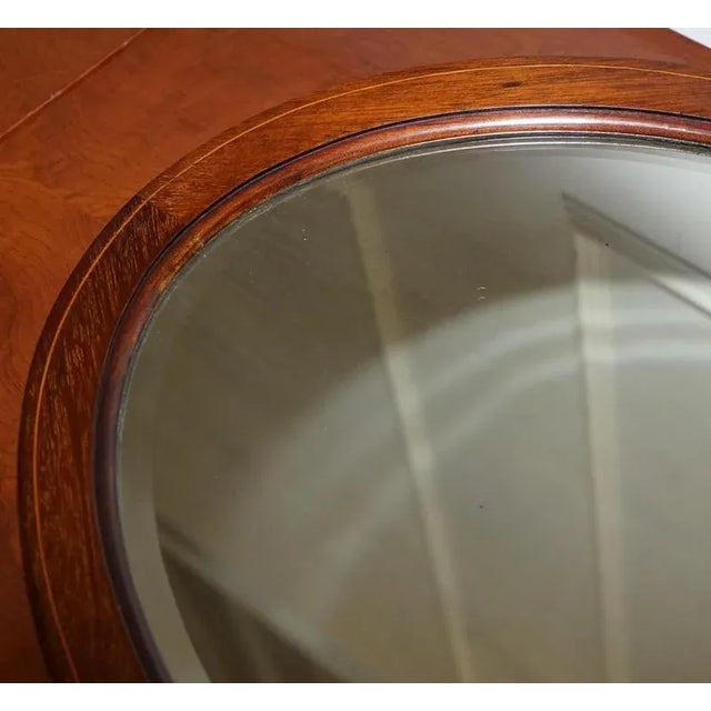 Antique Edwardian Oval Wall Beveled Mirror, 1910s For Sale - Image 3 of 10