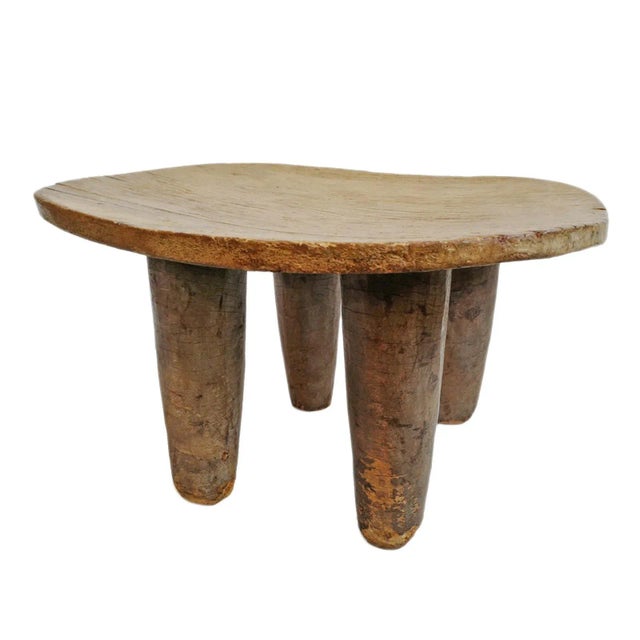 Vintage Senufo Tribal Modern Wide Stool For Sale - Image 4 of 4