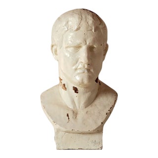 20th Century French Male Plaster Bust For Sale