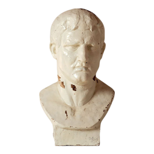 20th Century French Male Plaster Bust