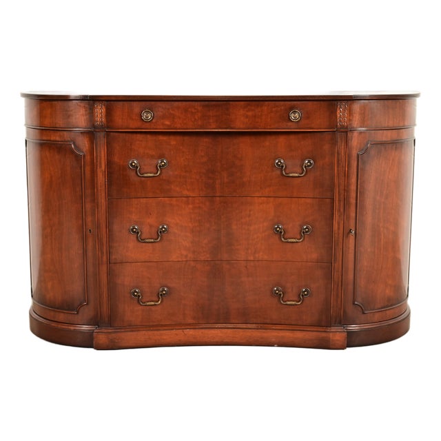 Charak Furniture Georgian Mahogany Sideboard Buffet or Bar Cabinet, 1940s For Sale