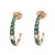 Modern LeVian 1.20ctw Emerald & Diamond Hoop Earrings, 14k Yellow Gold, Length .75 In., Pair For Sale - Image 3 of 5