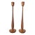 Mid-Century 1967 Handmade Extra Tall Wooden Candlestick Holders - Set of 2 For Sale