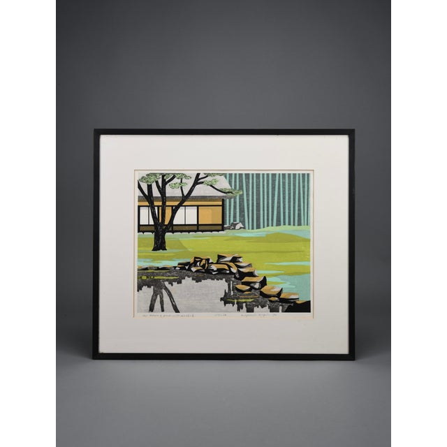 Kyoshi Nagai, Landscape Composition, 1972, Woodblock Print, Framed For Sale - Image 13 of 13