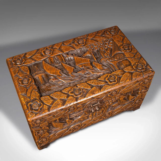 Wood 1920s Small Antique Apprentice Chest, English, Camphorwood, Storage Box For Sale - Image 7 of 12