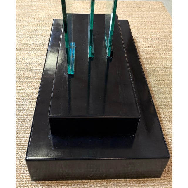 Monumental Studio Glass Architectural Sculpture with Suspended Sommerso Vase For Sale - Image 10 of 13