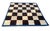 Mid-Century Modern Handmade Reversible Cotton Vegetable Dyed Cream, Brown and Blue Checker Board Area Rug-8'x8' For Sale - Image 3 of 12