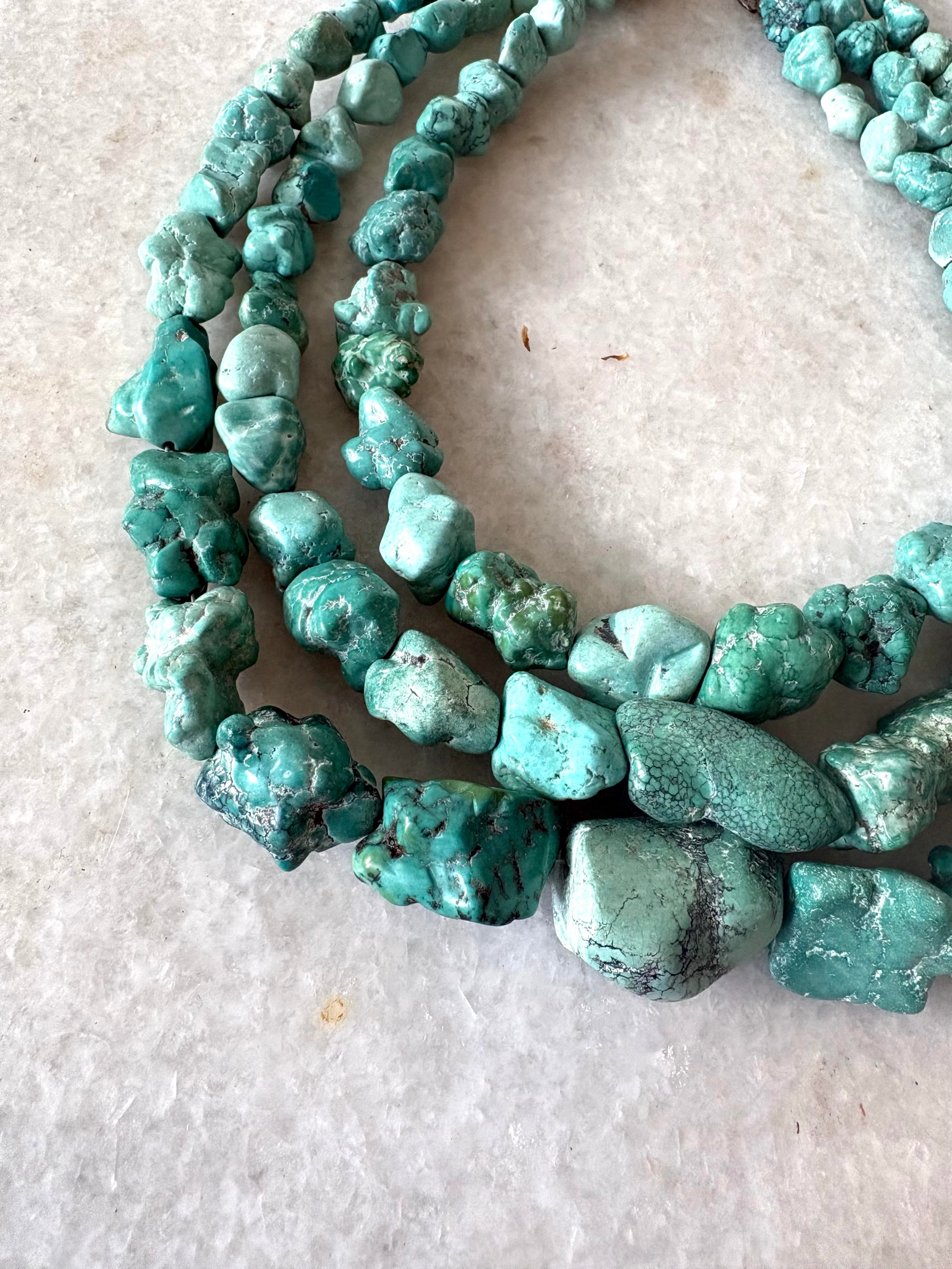 Vintage Jay King Chunky Multi Strand, Turquoise Necklace | Chairish