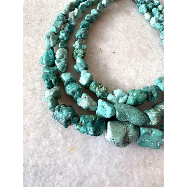American Vintage Jay King Chunky Multi Strand, Turquoise Necklace For Sale - Image 3 of 5