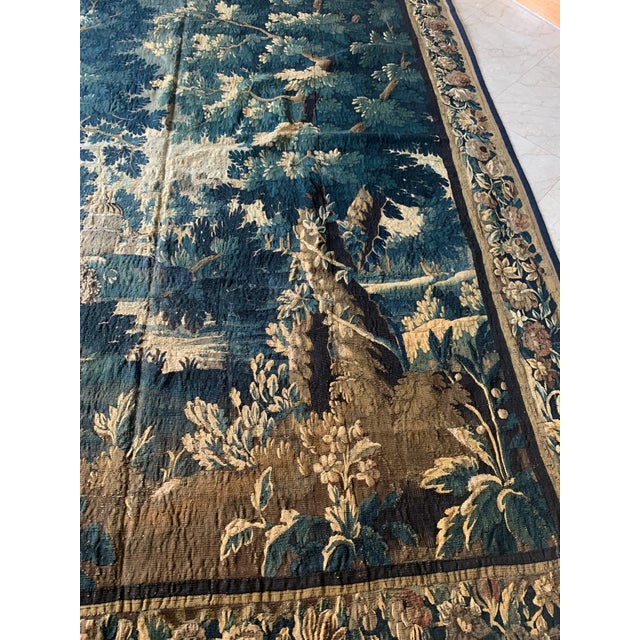 17th Century Antique 17th Century Flemish Verdure Landscape Tapestry For Sale - Image 5 of 10