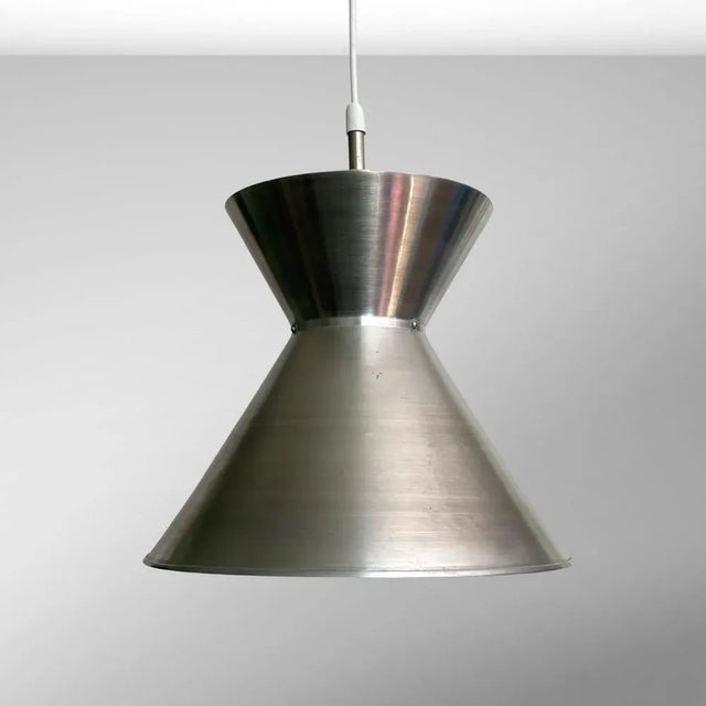 Mid-Century Modern Vintage Laboratory Pendant Lamp by Mogens Koch for Louis Poulsen, 1950s For Sale - Image 3 of 10